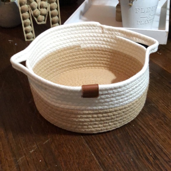 Cotton Rope Baskets Woven Foldable Storage Bin with Handles - Picture 7 of 10